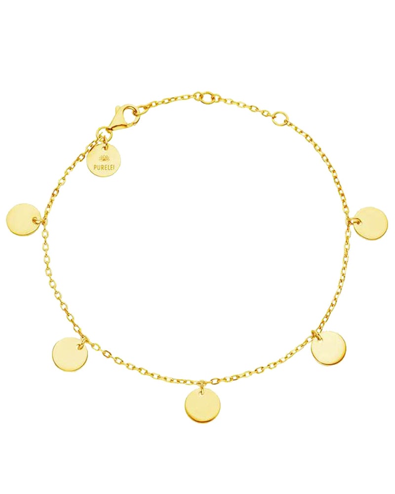 PureleiÂ® Kalea Bracelet (gold) â€“ Elegant, playful women's bracelet with coins â€“ 18K Gold plated stainless steel jewelry â€“ Adjustable length 6/7/7,5 inch â€“ Fashion jewelry for your individual look - Image 1